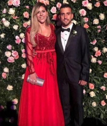 Maria Sol Messi and her boyfriend Tuli Arellano at Lionel's wedding